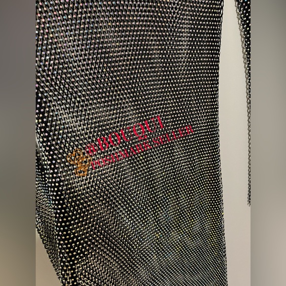 BLOGGERS FAV ZARA BLACK RHINESTONE MESH DRESS - Picture 5 of 12